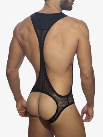 Addicted Party Adp03 Sexy Mesh Singlet Black 1