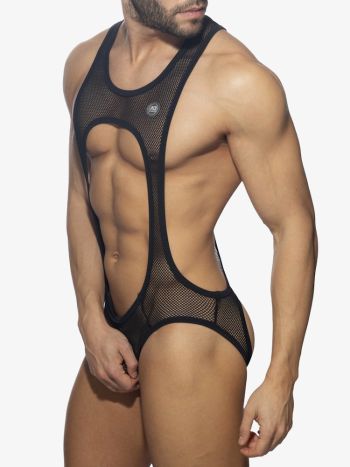 Addicted Party Adp03 Sexy Mesh Singlet Black 2