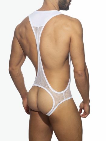 Addicted Party Adp03 Sexy Mesh Singlet White 1