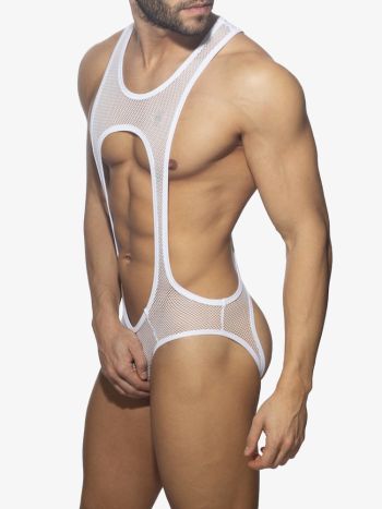 Addicted Party Adp03 Sexy Mesh Singlet White 2