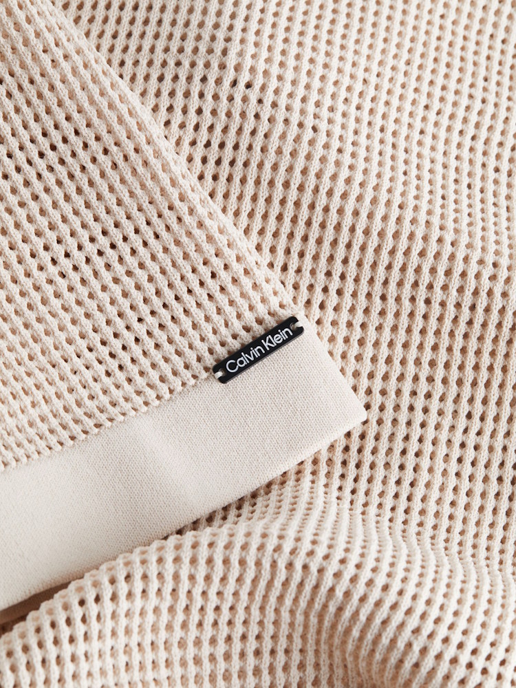 Calvin Klein Polo Open Knit Km00963 Ace Stony Beige 3