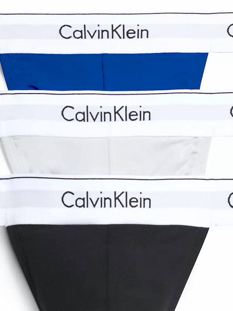 Calvin Klein Thong 3 Pack Nb3226agw4 Mazarine Blue 1