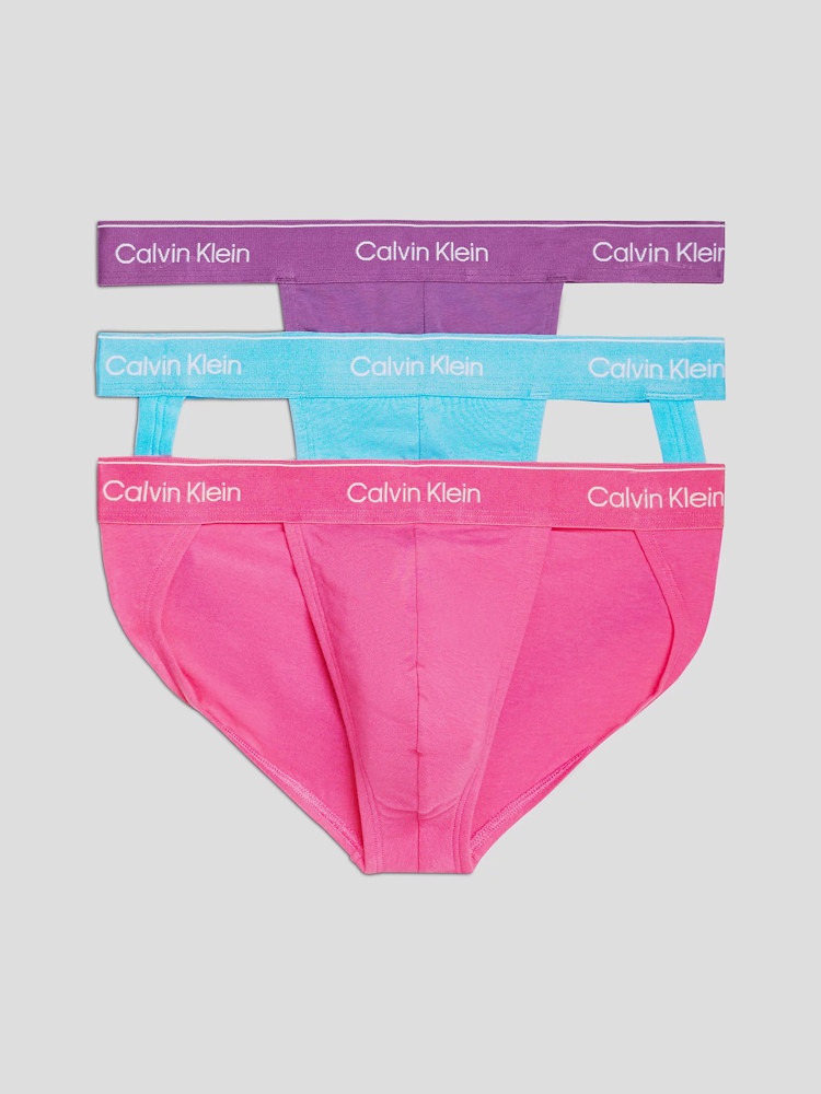 Calvin Klein Thong Jockstrap Sports Brief 3 Pack 000nb3876a Mjc Dahlia 4