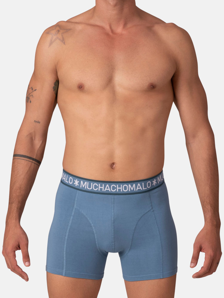 Muchachomalo Boxer Shorts Solid Grey Blue