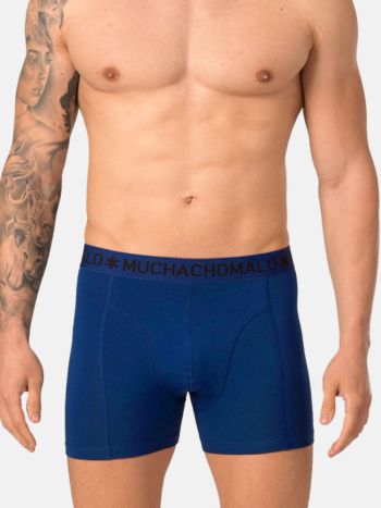Muchachomalo Boxer Shorts Solid Navy Navy 2 Pack