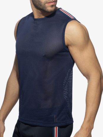 Addicted Ad1337 Nexus Mesh Tank Top Navy 4