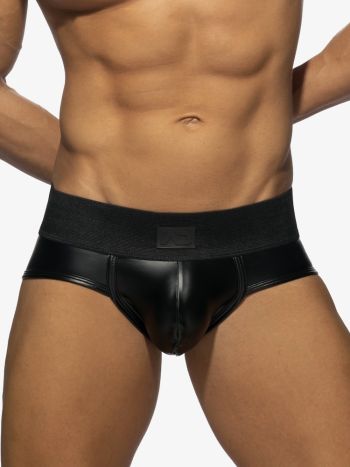 Addicted Fetish Adf131 Back Zip Rub Brief Black 2
