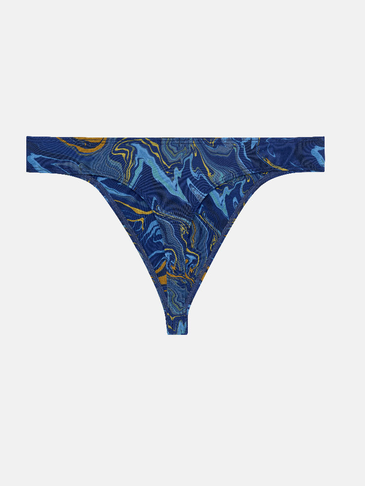 HOM Funky Styles G String 403042 Navy Ocher Print 2 HOM Funky Styles G String 403042 Navy Ocher Print 2