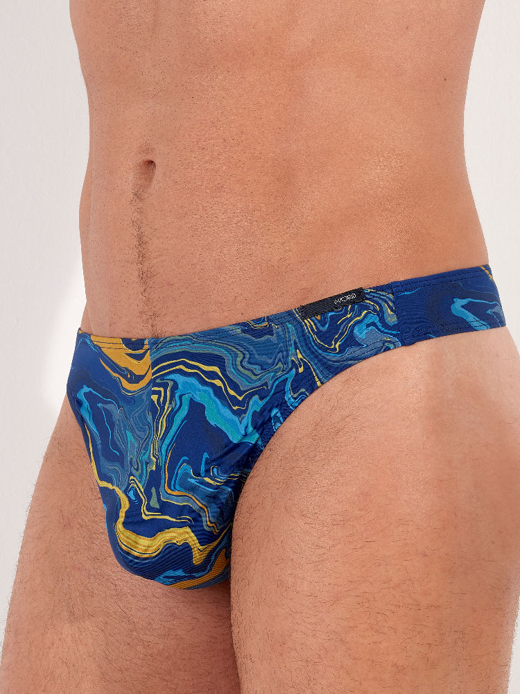 HOM Funky Styles G String 403042 Navy Ocher Print HOM Funky Styles G String 403042 Navy Ocher Print