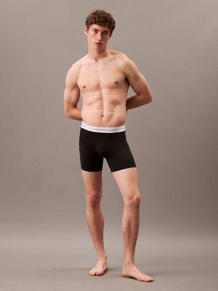 Calvin Klein Icon Cotton Stretch Boxer Brief 3 Pack Grey Heather White Black 2