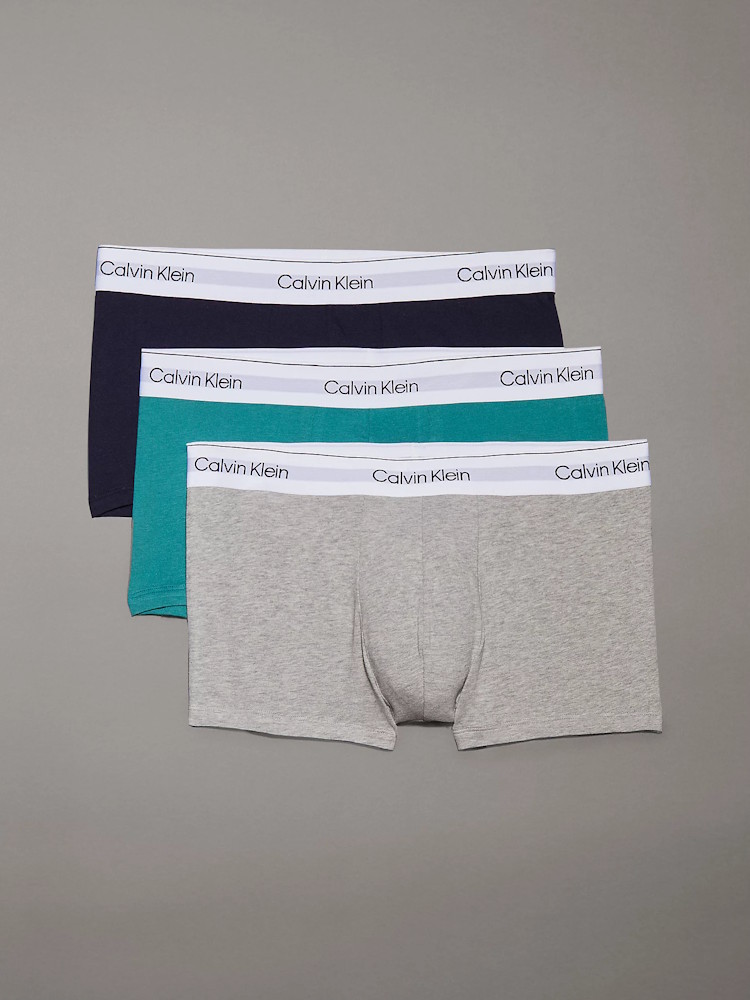 Calvin Klein Icon Cotton Stretch Low Rise Trunk 3pack LV00NB4389 VR1 Teal 1