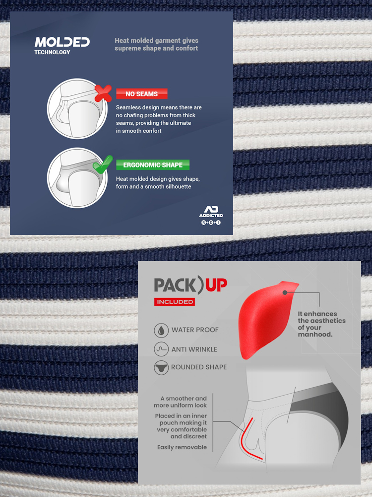 Addicted Ads382 Thin Sailor Bikini Brief Navy 1