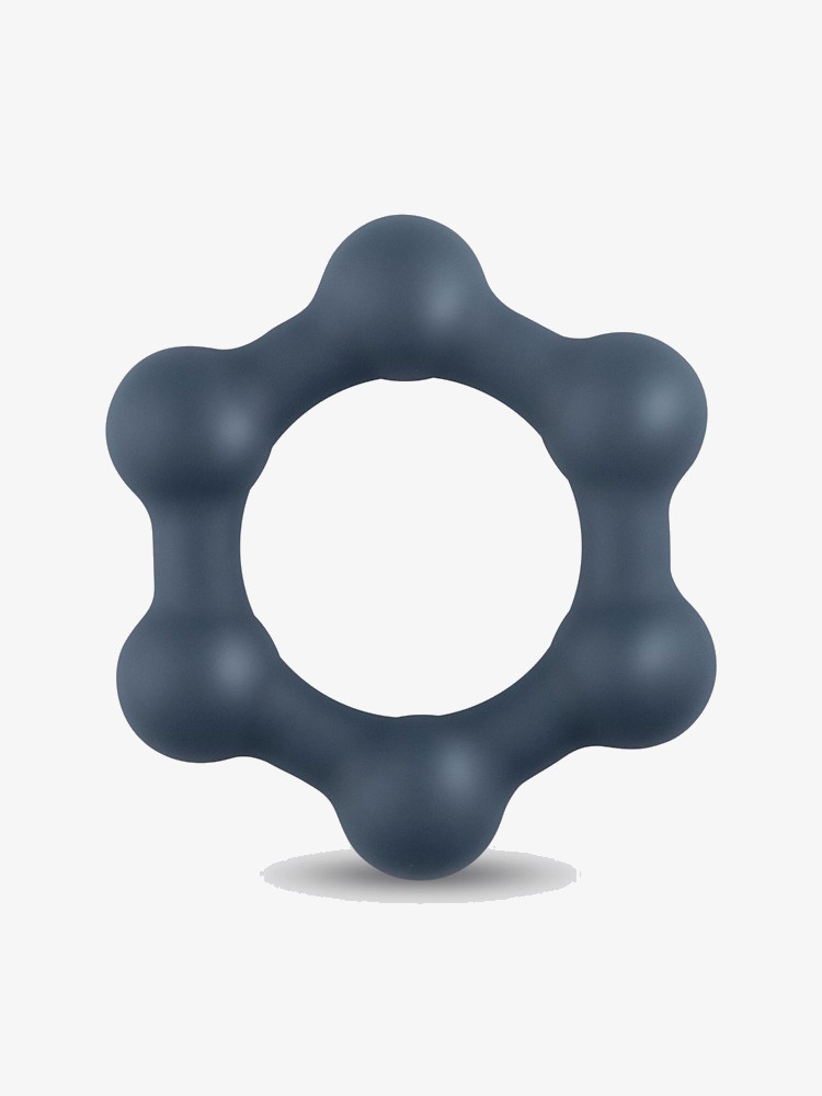 Boners Hexagon Cock Ring Dark Grey Bon039 1