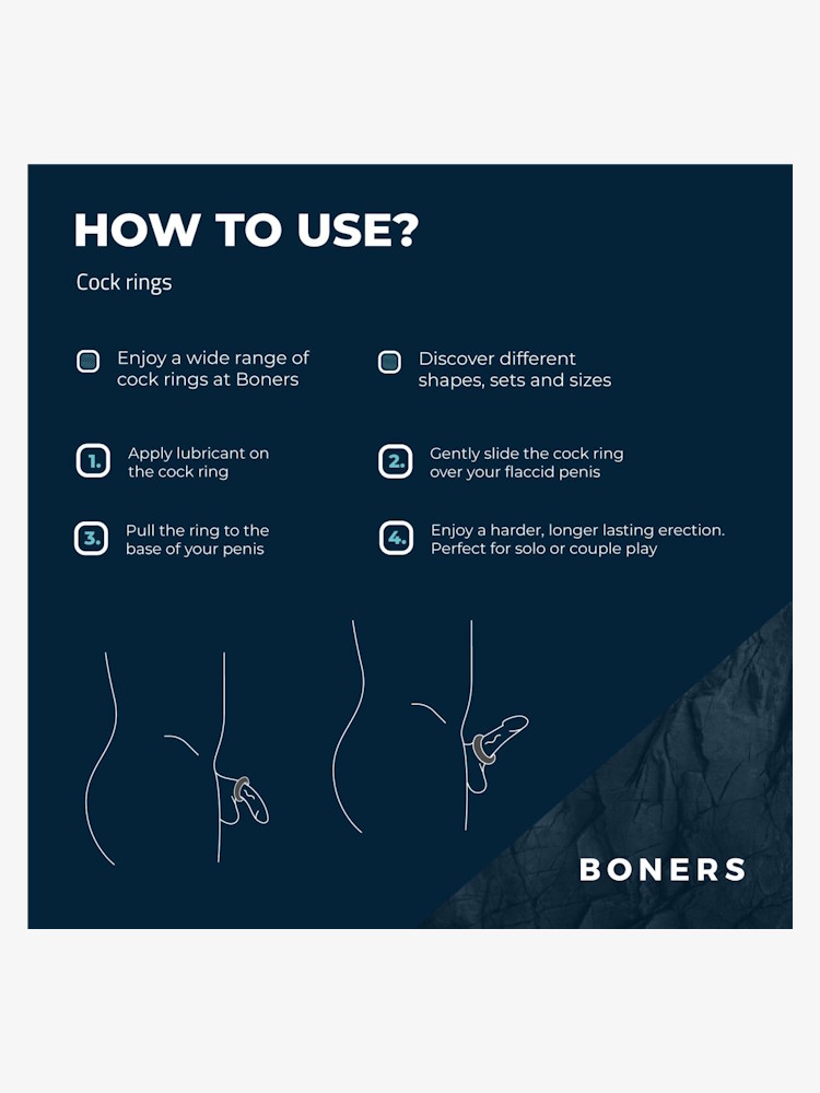 Boners Hexagon Cock Ring Dark Grey Bon039 5