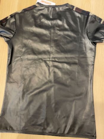 Addicted T Shirt Camo And Leather Look Black