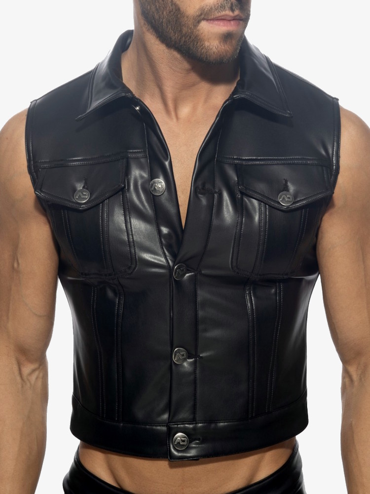 Addicted Fetish Adf212 Fetish Rub Vest Black 4