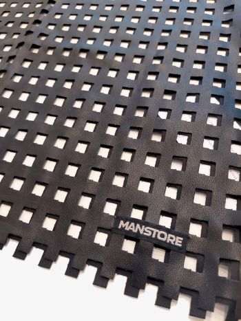 Manstore T Shirt Leather Look Cut Out Squares 2