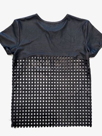 Manstore T Shirt Leather Look Cut Out Squares 4