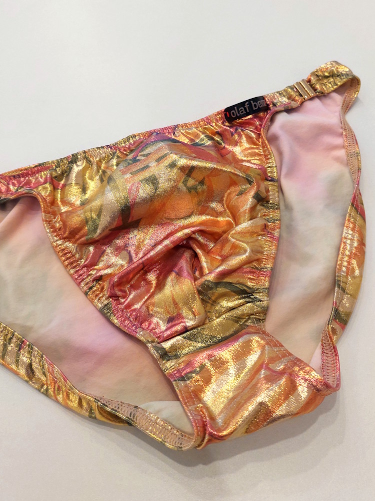 Olaf Benz Sunbrief Clips Swimsuit Floral Metallic Gold 2