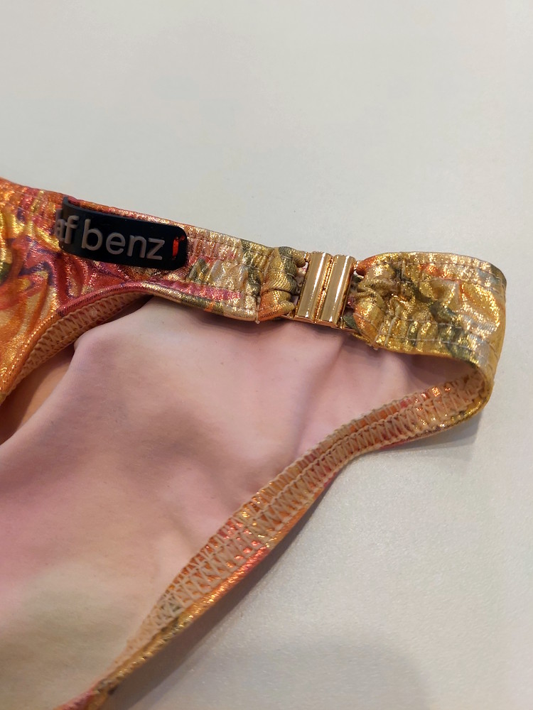 Olaf Benz Sunbrief Clips Swimsuit Floral Metallic Gold 4