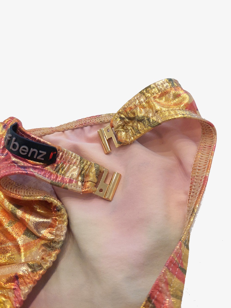 Olaf Benz Sunbrief Clips Swimsuit Floral Metallic Gold 5