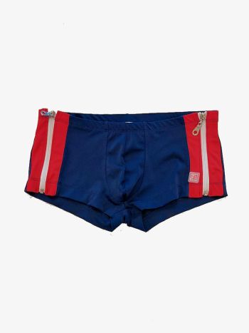Pistol Pete Zipped Square Cut Swim Trunk Navy 1