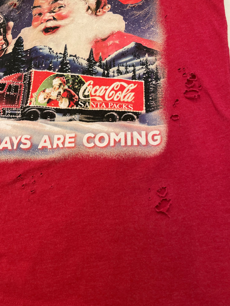 Coca Cola Sleeveless Tee Holidays Are Coming Red UNTAGGED By BodywearStore