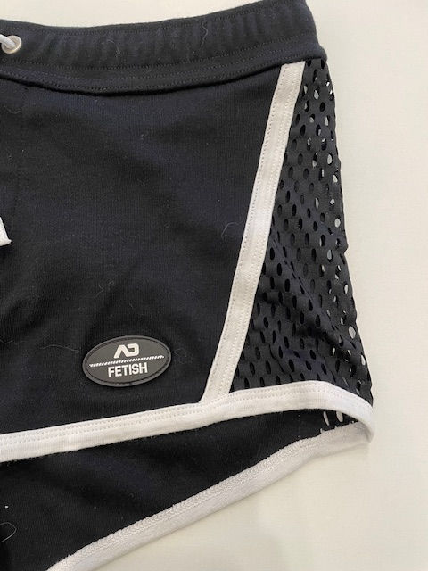 Addicted Fetish ADF169 Mesh Striped Shorts White UNTAGGED By BodywearStore