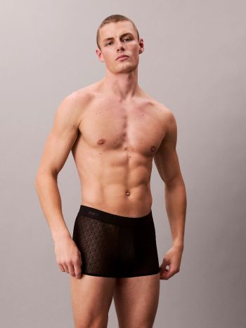 Calvin Klein Low Rise Trunk Microfiber Lace Black 1