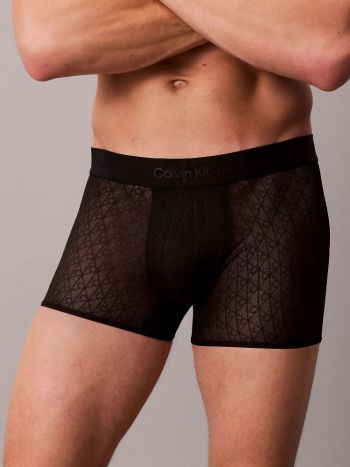 Calvin Klein Low Rise Trunk Microfiber Lace Black