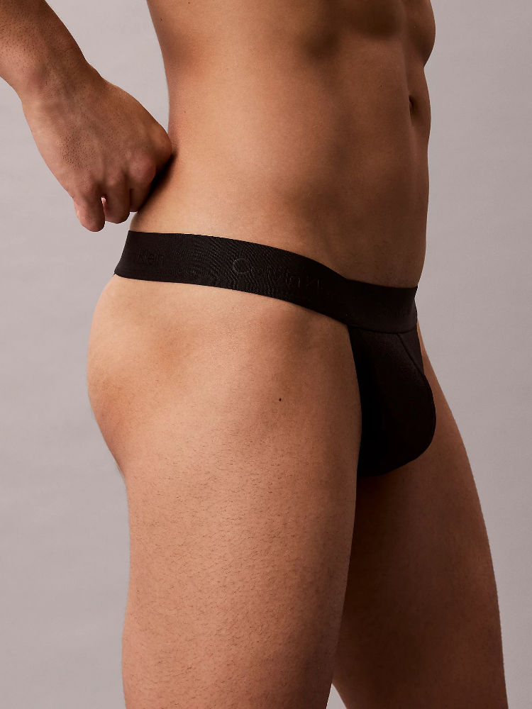 Calvin Klein Thong Microfiber Lace Black 1