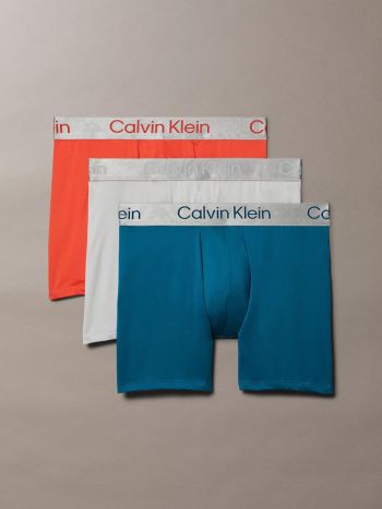 Calvin Klein 3 Pack Boxer Brief Lv00nb4124 0hd Teal Marine