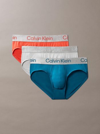 Calvin Klein 3 Pack Hip Brief Lv00nb4122 0hd Teal Marine 1