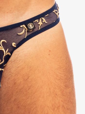 L'homme Invisible Nuit Baroque Bikini Thong UW07 Midnight Blue 3
