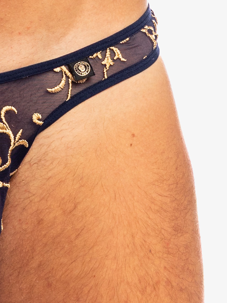 L'homme Invisible Nuit Baroque Bikini Thong UW07 Midnight Blue 3