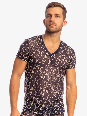 L'homme Invisible Nuit Baroque T Shirt MY73 Midnight Blue 1