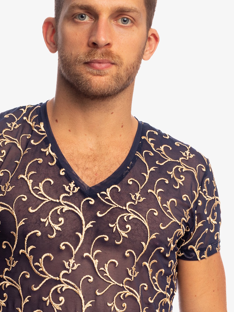 L'homme Invisible Nuit Baroque T Shirt MY73 Midnight Blue 3
