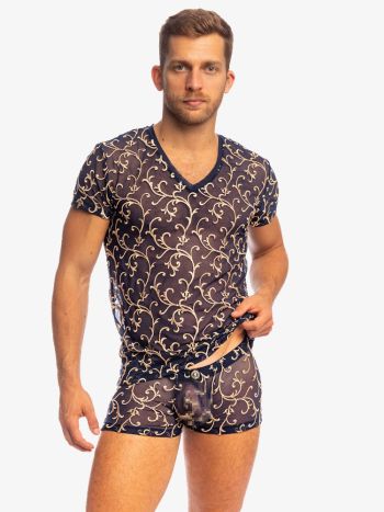 L'homme Invisible Nuit Baroque T Shirt MY73 Midnight Blue 4