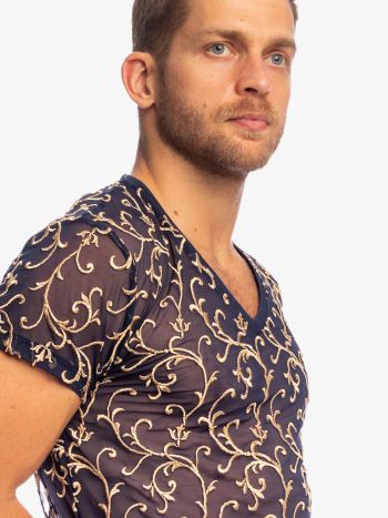 L'homme Invisible Nuit Baroque T Shirt MY73 Midnight Blue 5