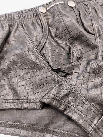 Manstore Popper Pants Quilted Leather Look Black 4