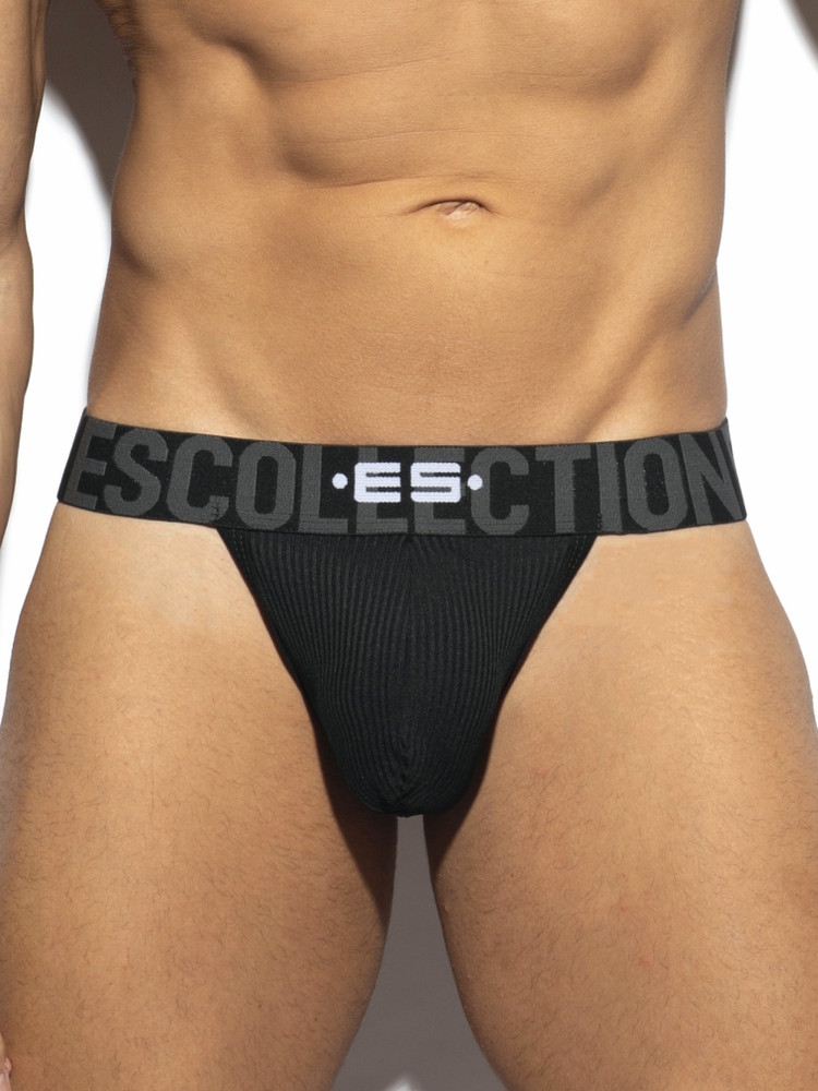 Es Collection Un557 Recycled Rib Band Thong Black 4