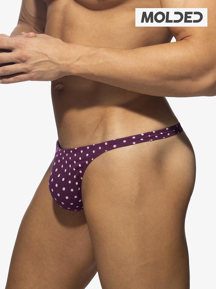 Addicted Ad1402 Cum Dots Thong Aubergine 1