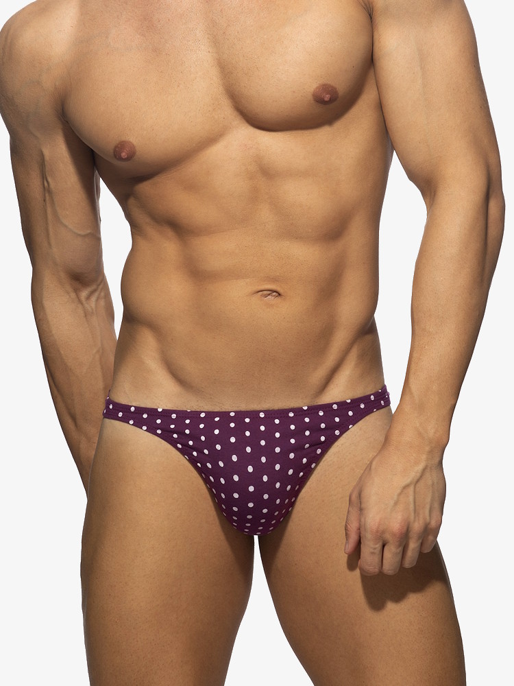 Addicted Ad1402 Cum Dots Thong Aubergine 4