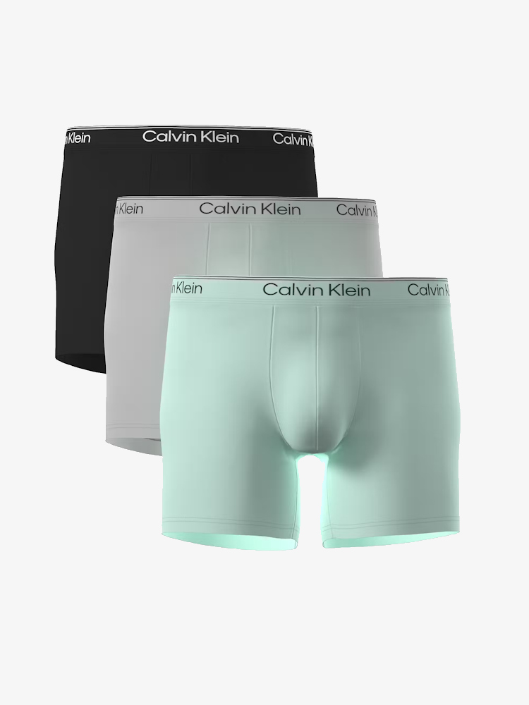 Calvin Klein 3 Pack Boxer Briefs Microfiber Stretch Lv00nb4410 3zn Mint 4