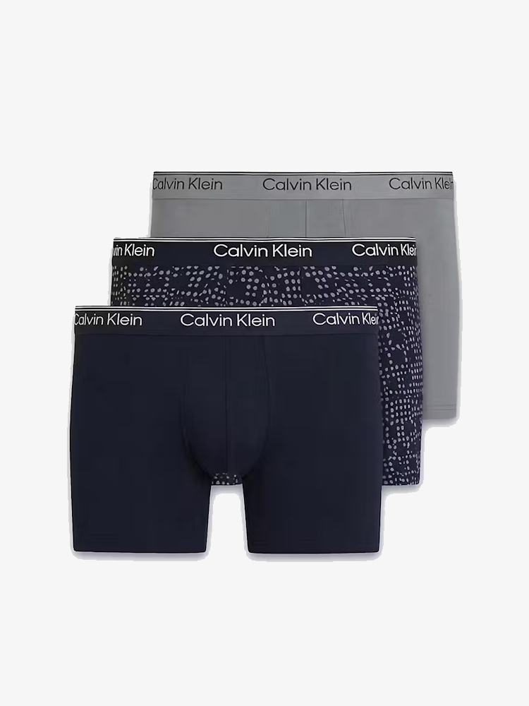 Calvin Klein 3 Pack Boxer Briefs Microfiber Stretch Lv00nb4410 3zv Shoreline 1