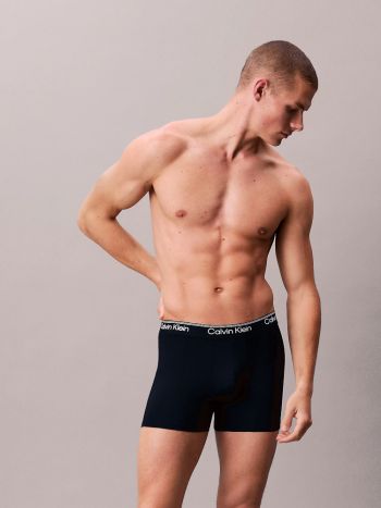 Calvin Klein 3 Pack Boxer Briefs Microfiber Stretch Lv00nb4410 3zv Shoreline 3