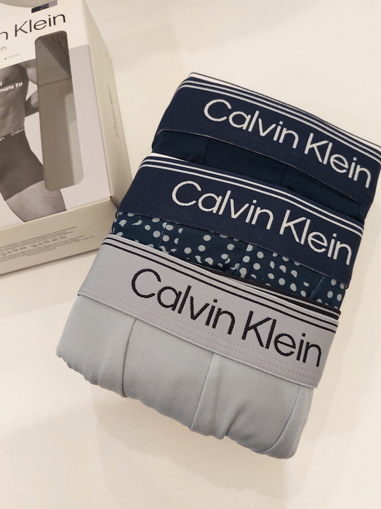 Calvin Klein 3 Pack Boxer Briefs Microfiber Stretch Lv00nb4410 3zv Shoreline 5