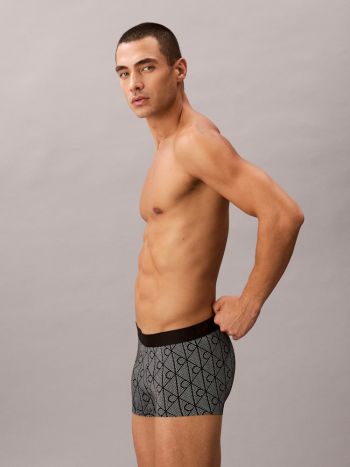 Calvin Klein Black Microfiber Low Rise Trunk Lv00nb4422 2qk Perforated Emblem Black 1