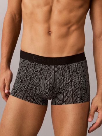 Calvin Klein Black Microfiber Low Rise Trunk Lv00nb4422 2qk Perforated Emblem Black 3