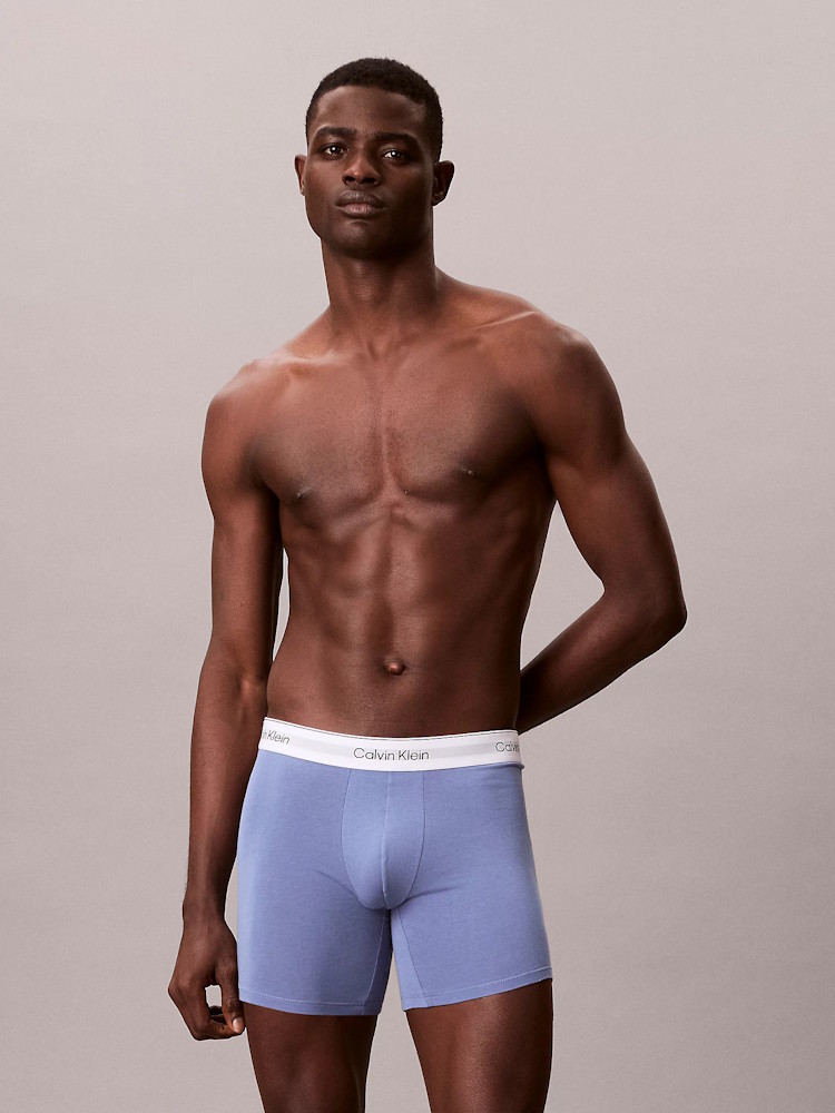 Calvin Klein Icon Cotton Stretch Boxer Brief 3 Pack Lv00nb4394 4nc Blue Tulip 5